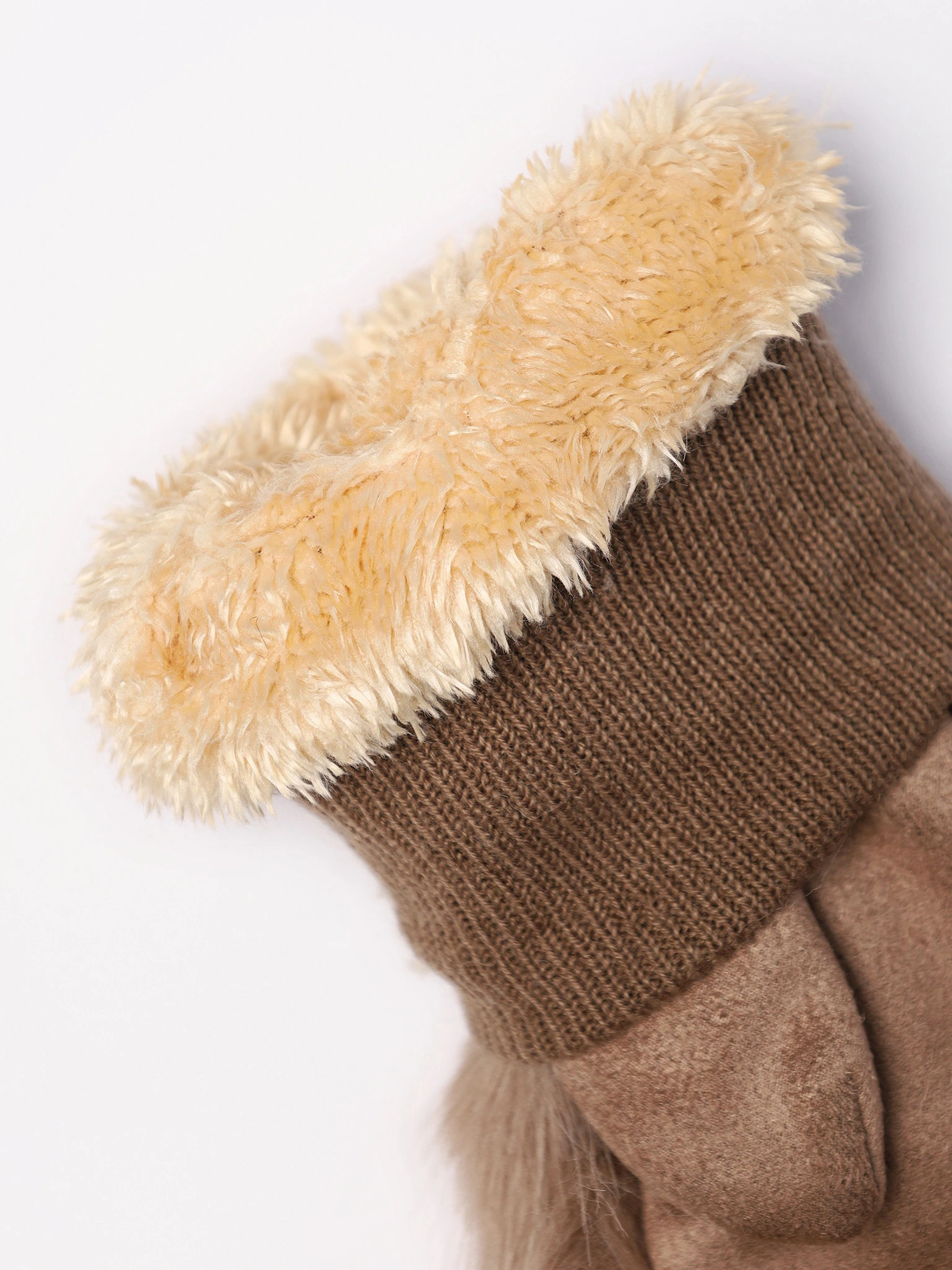 Варежки меховые комбинированные